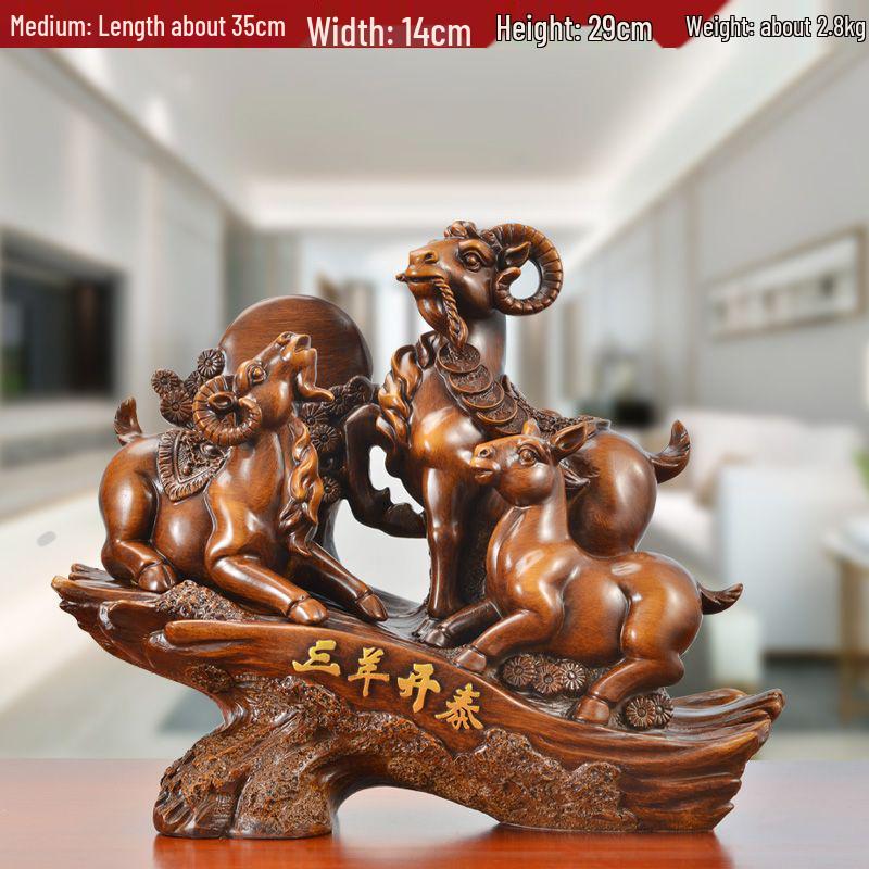 Prosperity Sheep Ornament for Living Room, Wine Cabinet, or Hallway – Housewarming Gift