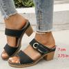 Large Size Open-toed High-heeled Slippers Women's New Thick-heeled Belt Buckle Fashion Women's Cool Slippers
