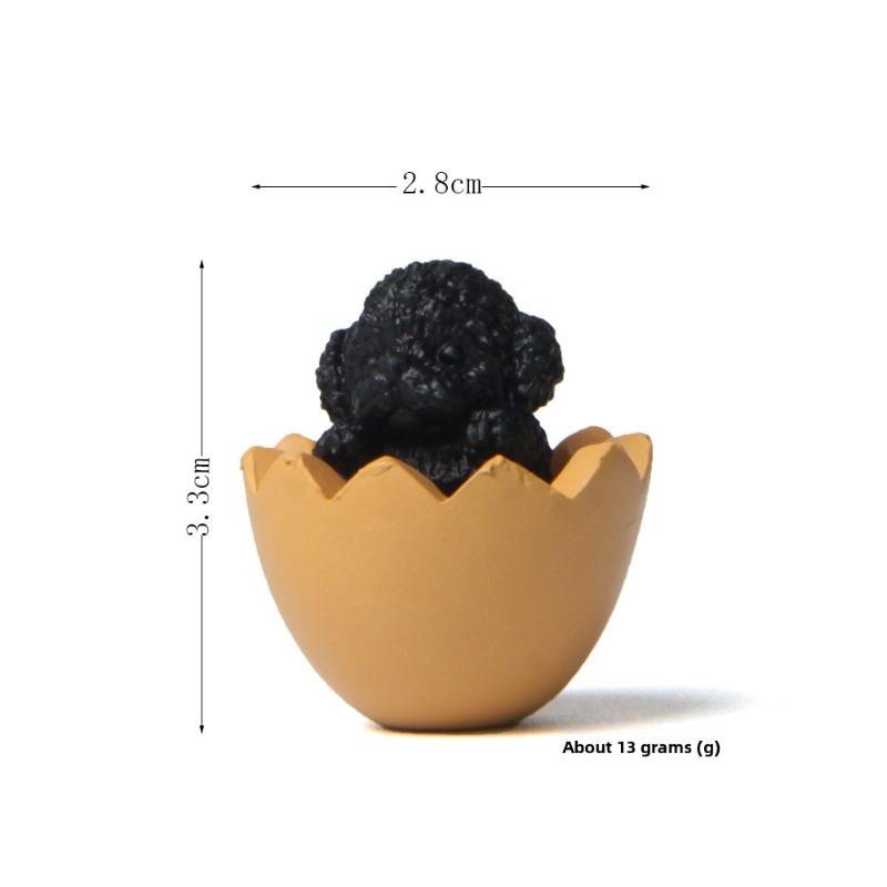 Фигурка собачки-мишки в желтой яичной скорлупе, Фигурка для микроландшафтного сада и Креативная фигурка