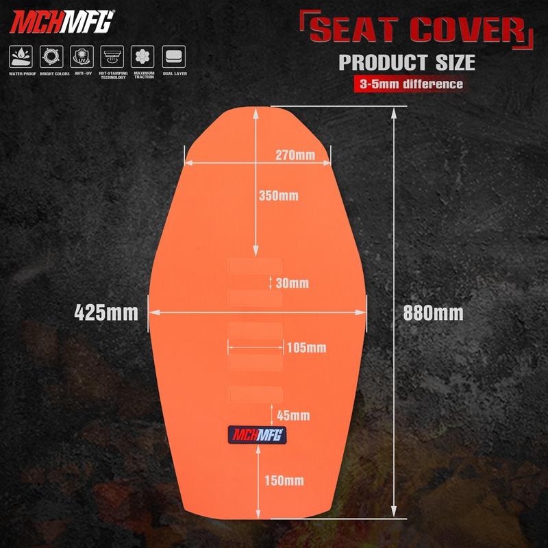 MCHMFG Rib Ribbed Gripper Seat Cover in Waterproof Set Protection Antislip Upset Apply to For SXF EXC KXF CRF YZF WR TC TE