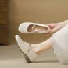 French Mary Jane single shoes women's new shallow mouth one-word buckle soft sole comfortable small size gentle wind