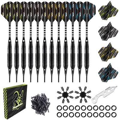 MageRabbit 12 Plastic Tip Darts 16pcs Dart 50pcs Spare Dart 2pcs Flight 1pc 50pcs 2BA Point Darts Arrows 18g, Flights, Tips, Protectors, Wrench, Tips,