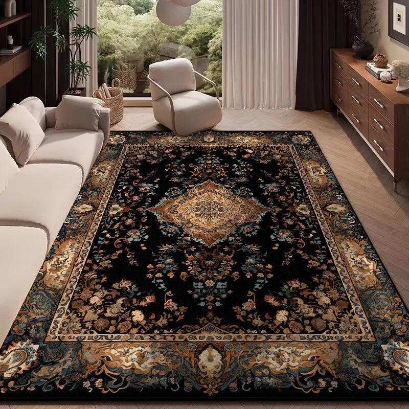 Retro Stijl Vloerkleed – Groot Perzisch-Geïnspireerd Woonkamertapijt, Zachte Wasbare Vloermat voor Slaapkamer, Lounge, Woondecoratie 80x120cm(31x46in) brown