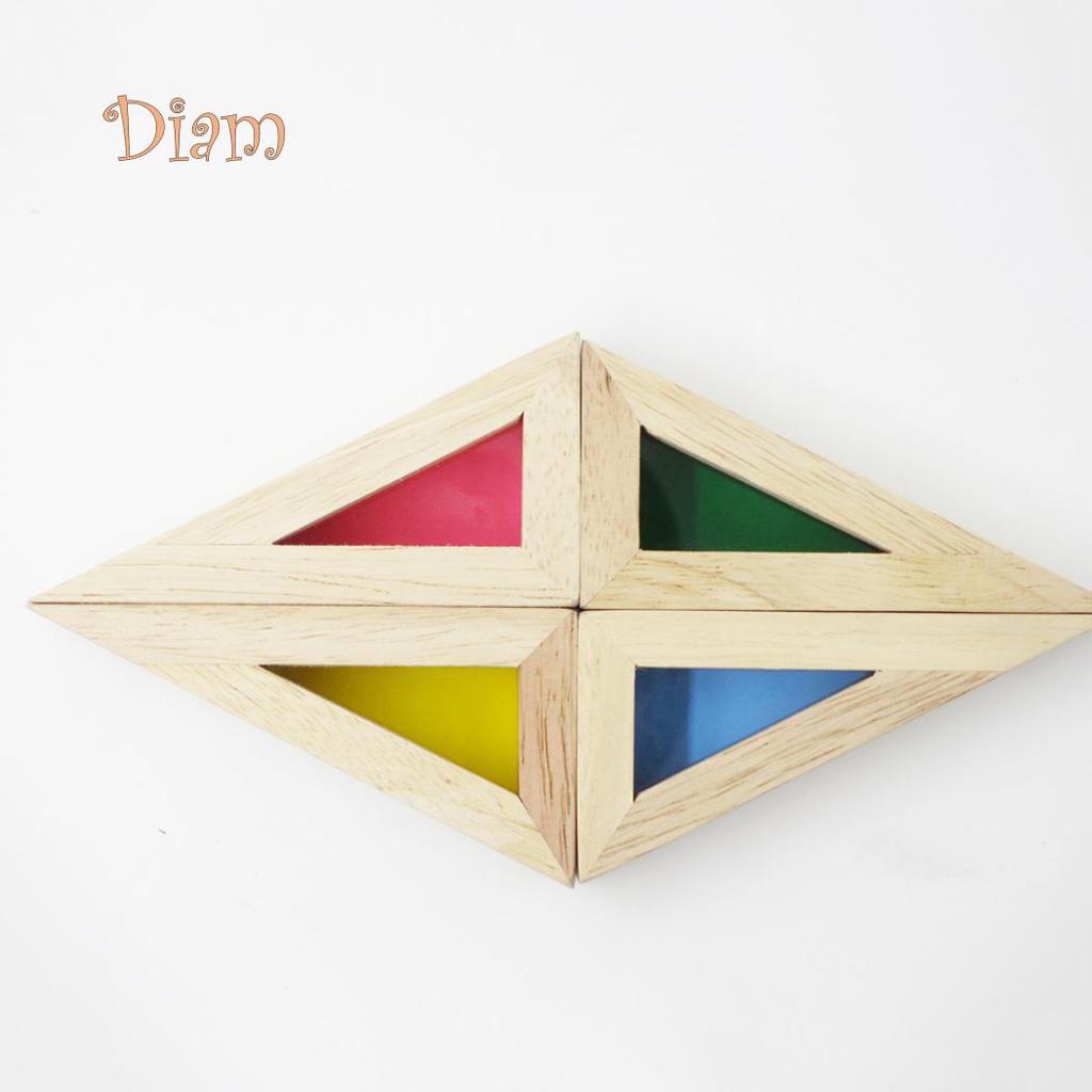 OBS Kids Preschool Montessori Colorful Wooden Building Blocks Toys Set Stacking Game