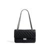 Genuine Leather Quilted Chain Crossbody Bag - Elegant Small Square Shoulder Bag