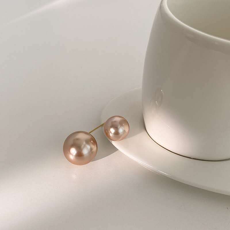 Fashion Double Pearl Brooches for Women Sweater Collar Needle Brooch Pins Anti-glare Clothing Accessories