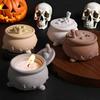 Halloween Skull Candle Jar Silicone Mold for DIY Handmade Jewelry Storage Box Home Decor Plaster Resin Craft Casting Ornament