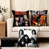 Cushion Cover Silky Short Plush Home Sofa Cushion Cover - Invisible Zipper Home Decoration A-A-ACDC Rock Band