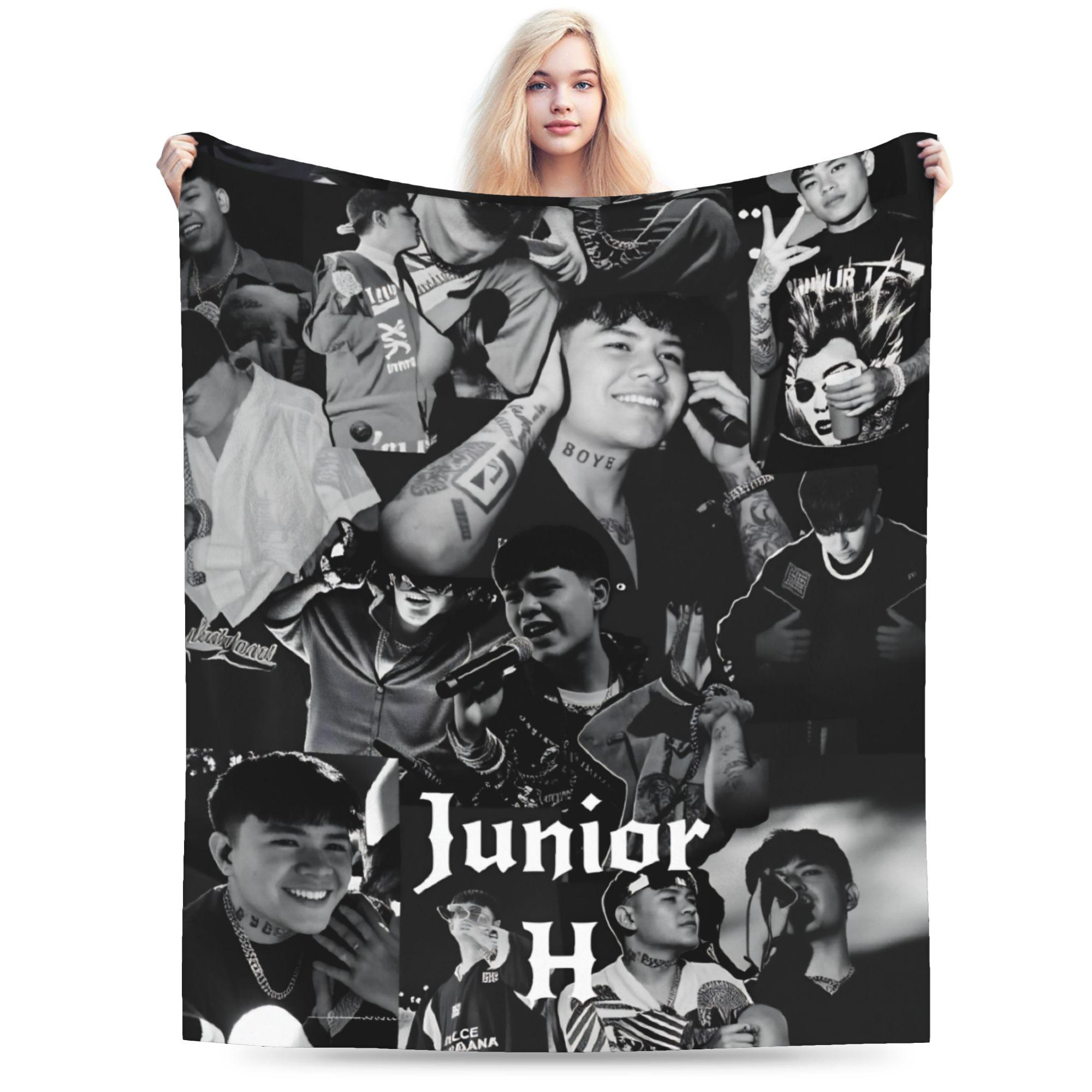 Junior H Vintage Music Tour Blankets  Soft Warm Fluffy Plush Throw Blanket For Girls Boys Couch Bed Flannel Bedspread Bed Cover 75X95CM
