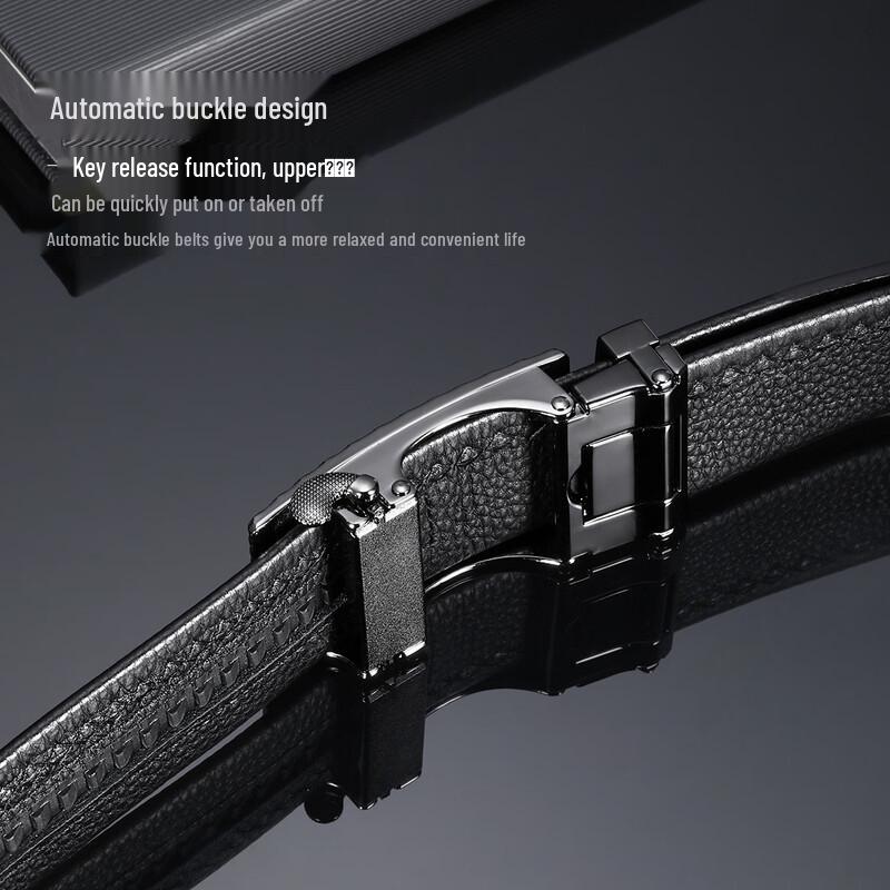 ZIPPO Men's Cowhide Leather Automatic Buckle Belt