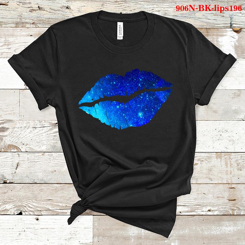 Sexy Colorful Lip Print Women T Shirt Short Sleeve O Neck Loose Women Tshirt Ladies Tee Shirt Tops Clothes Camisetas Mujer