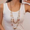 High-end Flower Glass Beaded Necklaces Temperament Sweater Chain  For Women