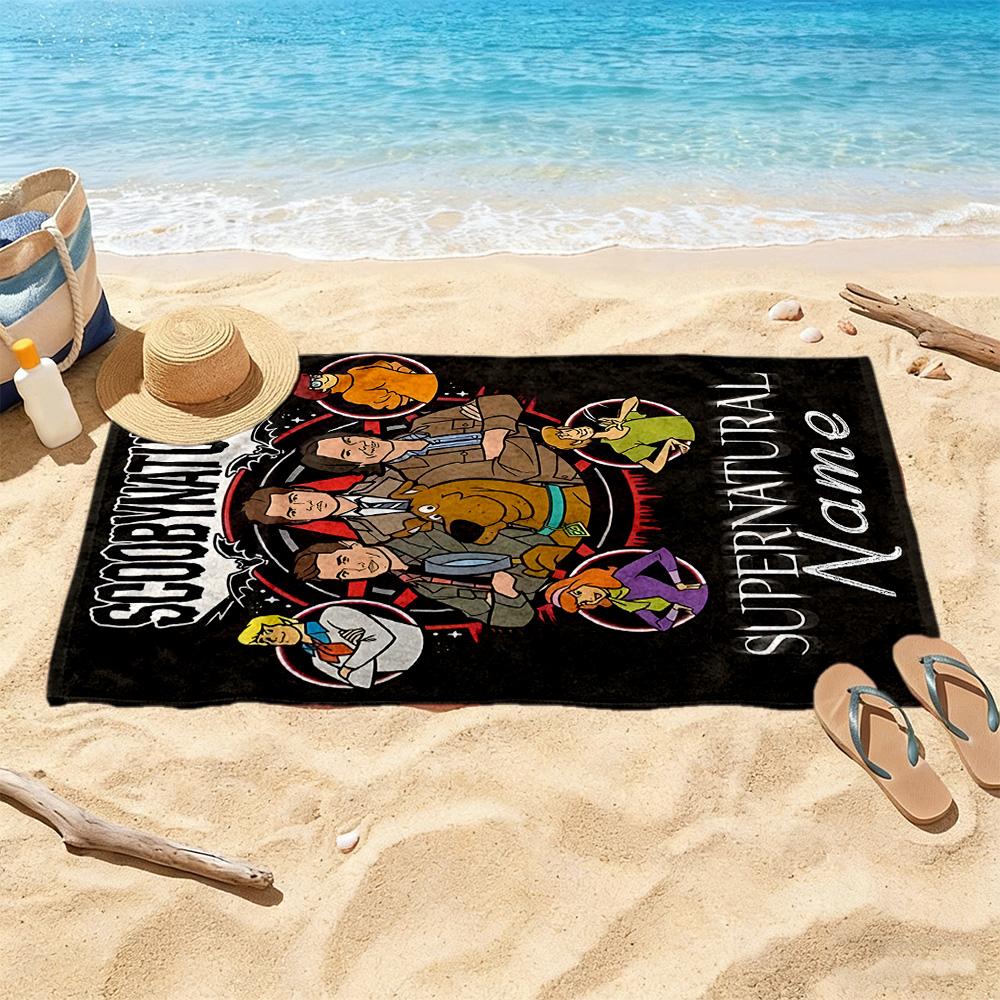 Scoobynatural Supernatural Name Customize Text Beach Towel Super Soft & Absorbent