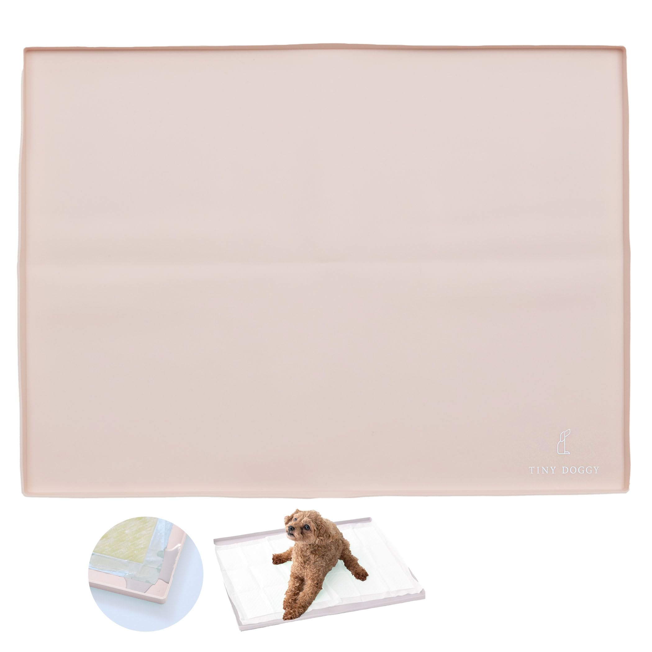 

Ину но Кураши Лоток для туалета для собак, Силикон, Нескользящий, Широкий, Моющийся, (розовый (с логотипом), большой)