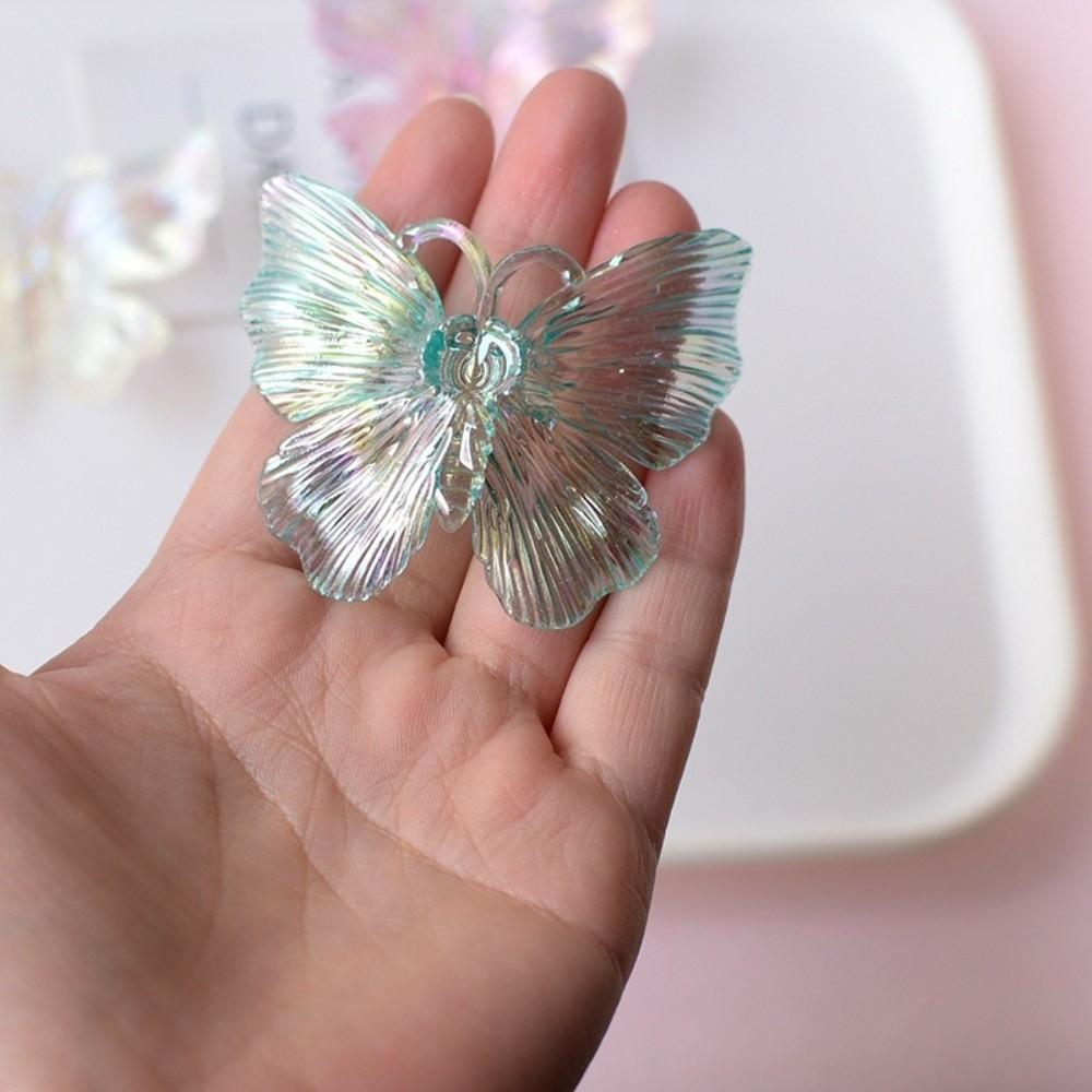 Transparent Colored Transparent Butterfly Accessories Acrylic Butterfly Beads  Jewelry Making