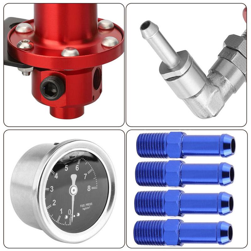 Adjustable Fuel Pressure Regulator Car Accessories Vehicle Refitting Fuel Supercharger Aluminum Universal With Gauge Kit