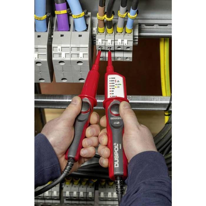 Testeur de tension à 2 pôles Benning DUSPOL expert 50262 CAT III 1000 V, CAT IV 600 V LED, Vibration, Acoustique 1 pc(s