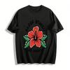 Camiseta Informal de Manga Corta Estilo Surf con Estampado de Hibisco Aloha Hawaii Camiseta 100% Algodón