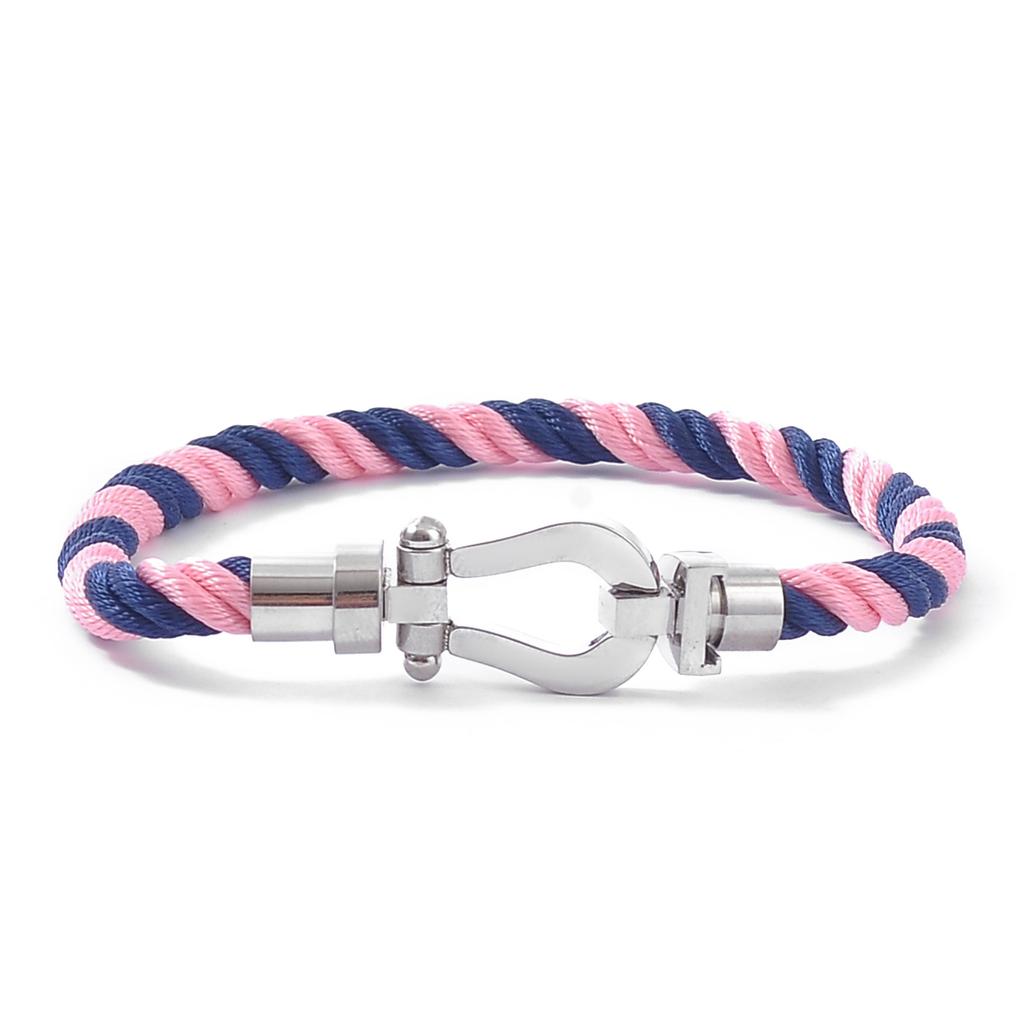 European and American Stainless Steel Nylon Rope Hand Rope Men and Women Couple Casual Trendy Color