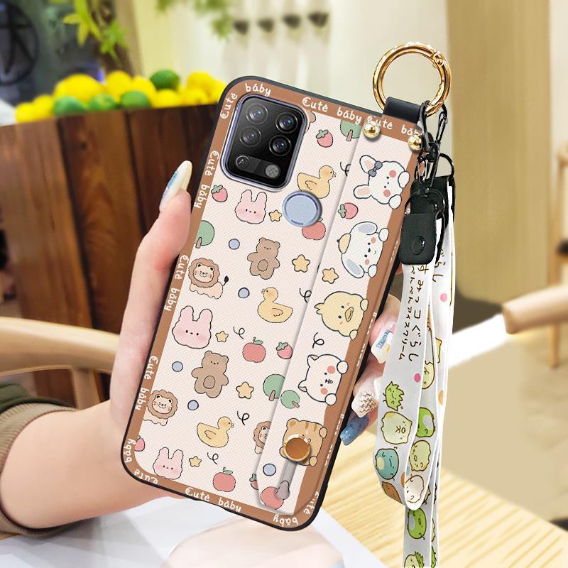 Wristband Silicone Phone Case For Tecno Pova/LD7 Anti-dust Phone Holder Protective Back Cover Kickstand Fashion Design
