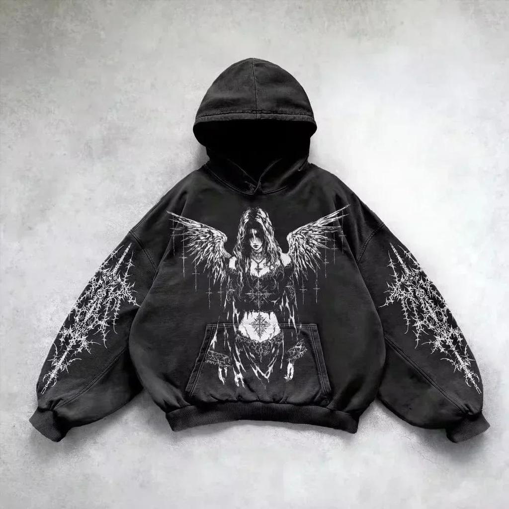 Spring Autumn Europe Fashion Hip Hop Retro Kids Hoodie Boy's Street Pullover Casual Loose Vintage Sweatshirt Girl's Hoodie Top