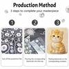 DIY Frameless Pearl Painting Kit Cute Cat 3D Shiny Bead Art Canvas Relaxing Creative Craft for Home Wall Decor Gift