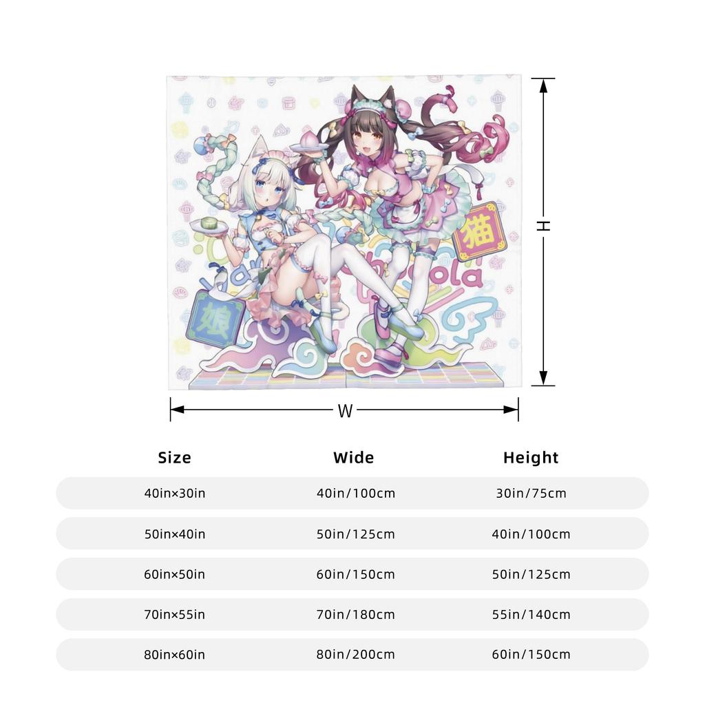 Cartoon Nekoparas Blanket Games Fleece Vintage Warm Throw Blanket for Coverlet Textile Decor