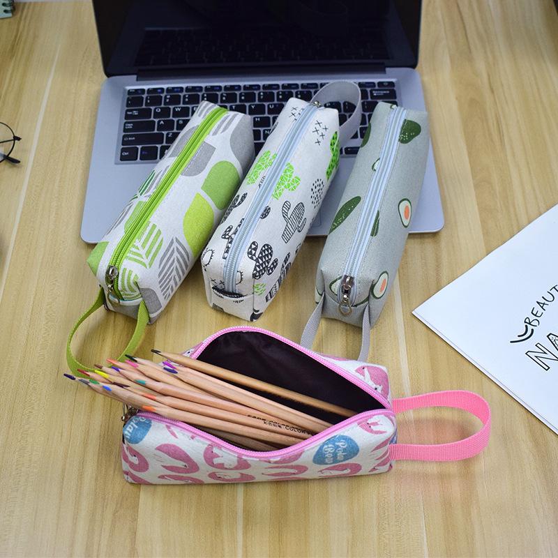 Bojin Animal Pattern Portable Large Capacity Square Pencil Case