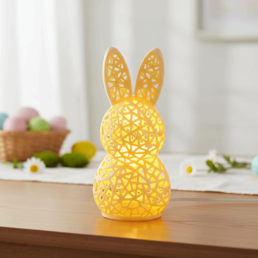Plast påskstämning Ljus Söt påskhare Prydnad Kaninfigurer Kaninfest