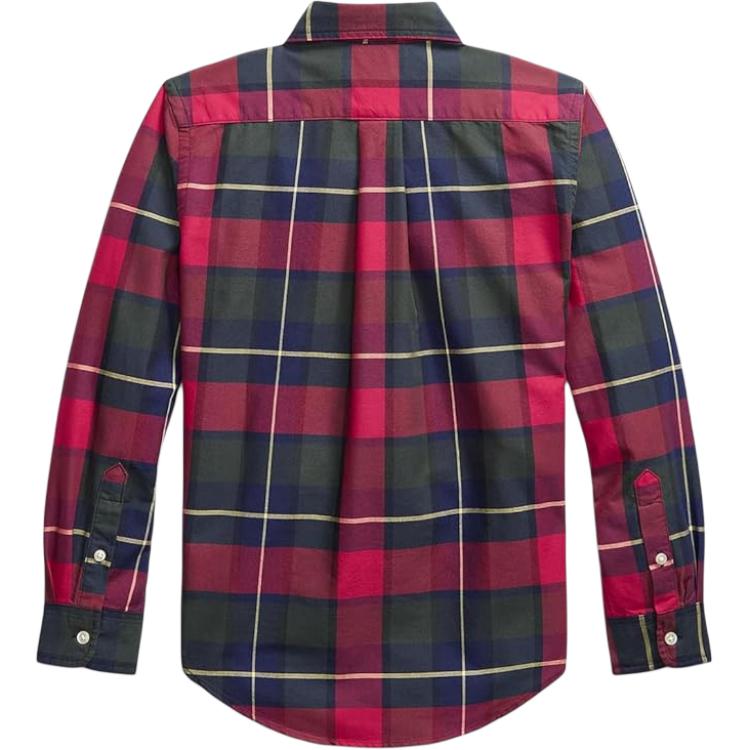 Polo Ralph Lauren Casual Shirt Plaid Cotton Oxford Button-Down Long Sleeve Kids Kids Shirts 323981017-001
