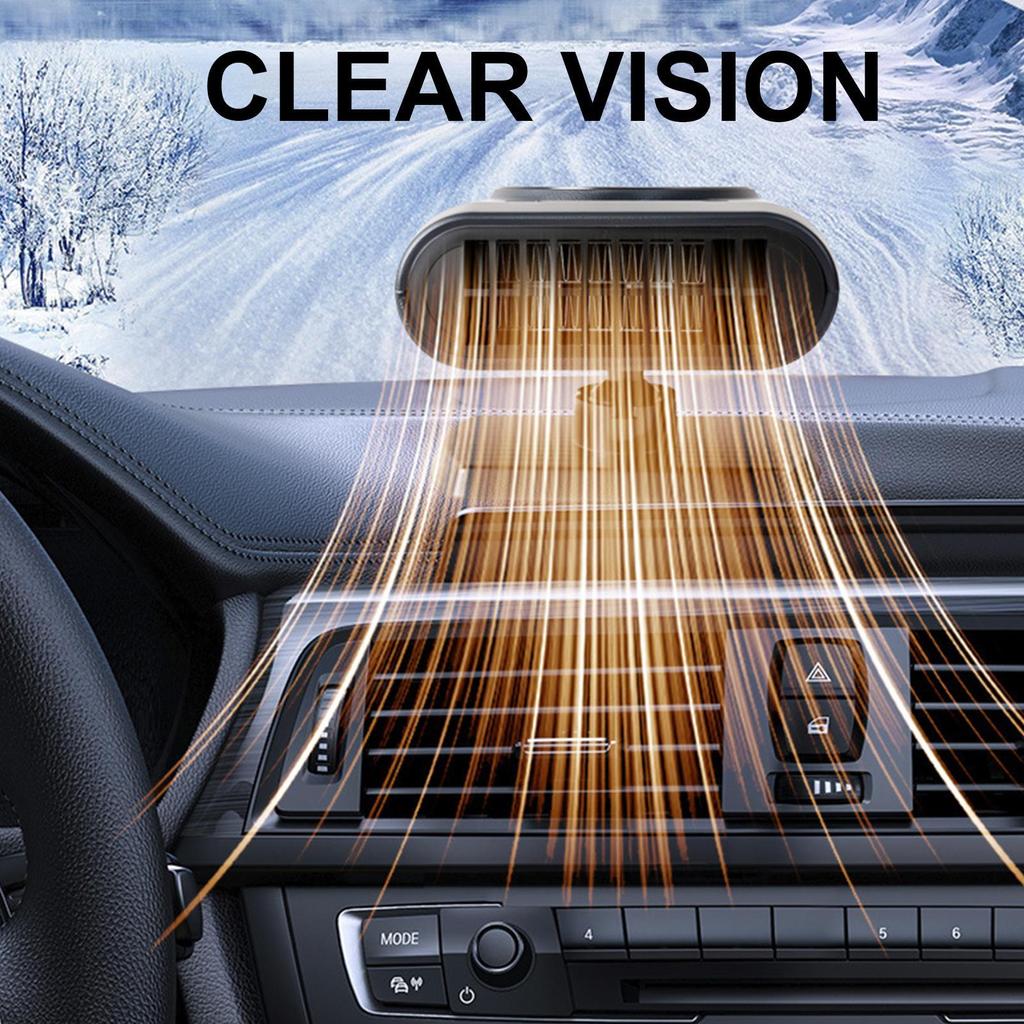 Small Car Heater 12v/24v Portable Car Defroster Plug In Heater 360 Degree Rotation Heating Fan Automotive Defogger For Driver