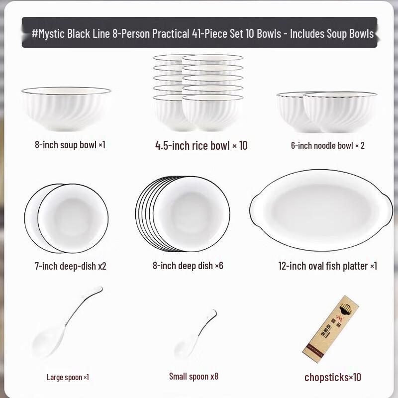 Love and Peace Mysterious Moon 41-Piece Ceramic Dinnerware Set