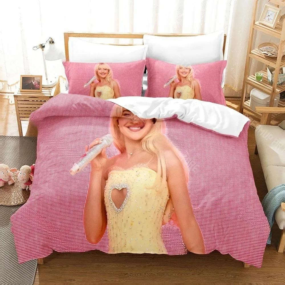 3D Print Sabrina Carpenter Bedding Set Duvet Cover Pillowcase Adult Boy Girl Bedroom Decoration Gift Single Double Size Gift
