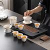 High-grade suet jade white porcelain ink bowl cover kung fu tea set gift box, a complete set of bowl cover ceramic souvenirs