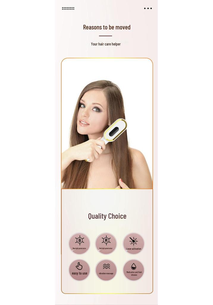 Rechargeable Automatic Handheld Hair Growth and Head Massage Comb with Red Light Therapy