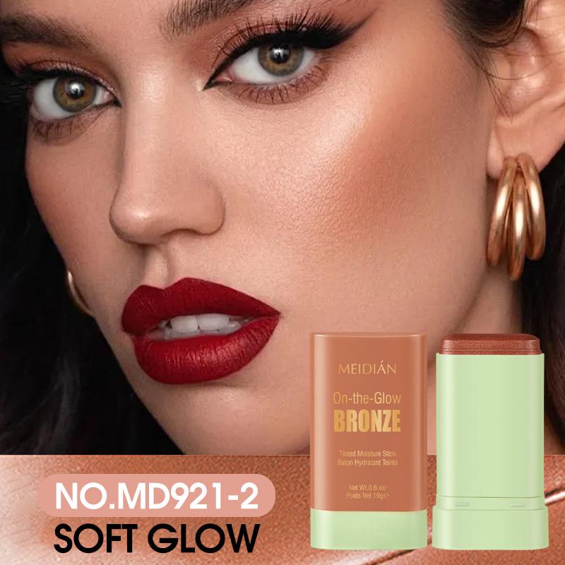 Meidian Blush Stick: Natural Matte Blush, Highlighter & Contour, Expanding Colors, Lightweight & Portable