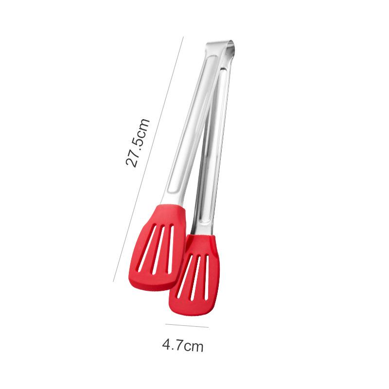 304 Stainless Steel Triple-Line Kitchen Tongs for Bread, Barbecue, and Buffet