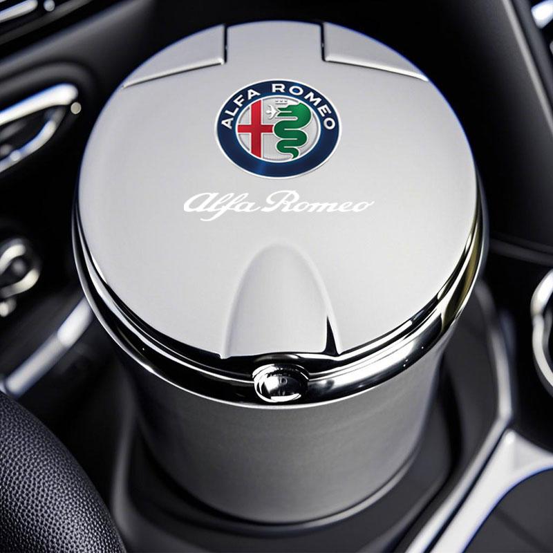 Car Ashtray with Led Light with Cover Inside The Multi-function For Alfa Romeo giulietta 159 mito giulia stelvio 147 AccessoriesZZ8