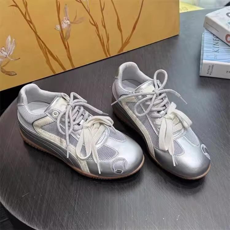 Mesh Breathable Women's Shoes Platform German Training Shoes Women's 2025 Summer New Versatile Casual Shoes Retro Sports White Shoes