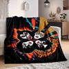 1pc KISS Band Flannel Blanket, Soft Skin-Friendly with Digital Printing, Various Sizes Available