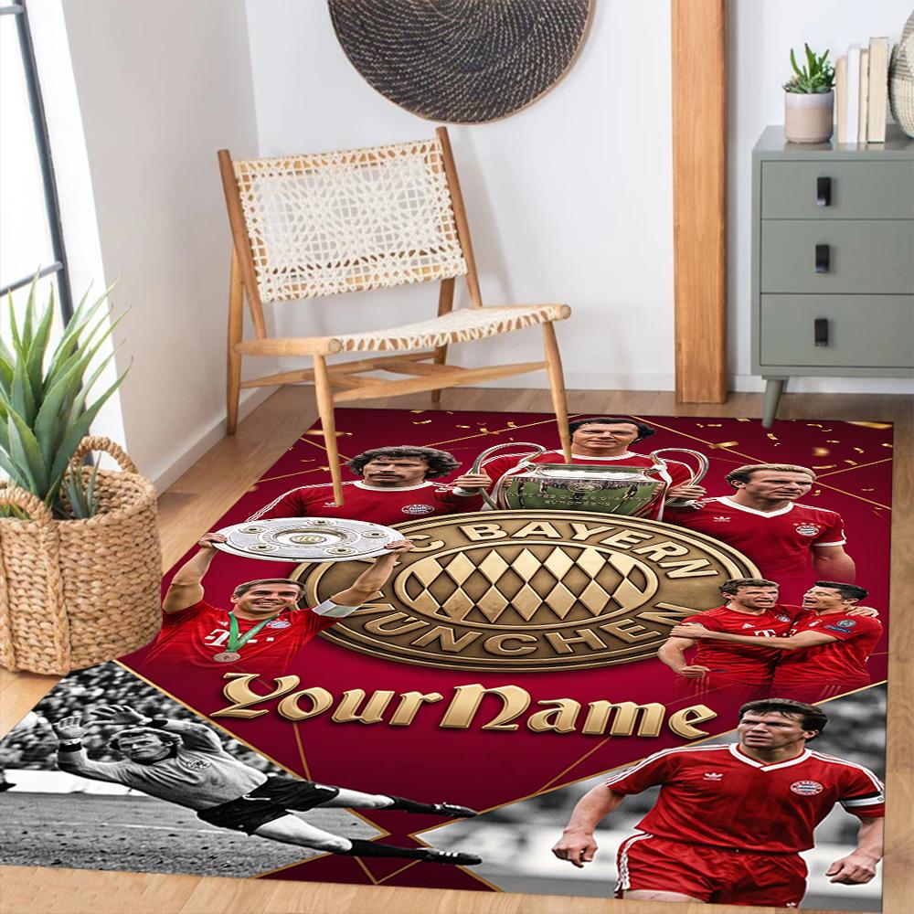 Fußball‑club Bayern München E.v. 1 Customize Your Name Area Rug Design for Living Rooms Game Room Kitchen Foyer Antislip Carpet Decorate Offices