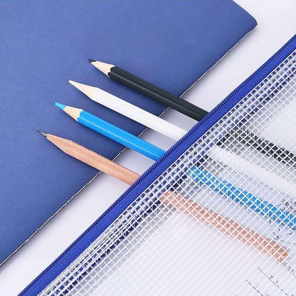 Large-Capacity File Bag Waterproof Information Bag INS Zipper Grid Bag  Girls Boys