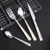 4/24 Pieces High Quality Stainless Steel Cutlery Set Knives Forks Spoons Silvery Flatware Tableware Kitchen Restaurant Utensils