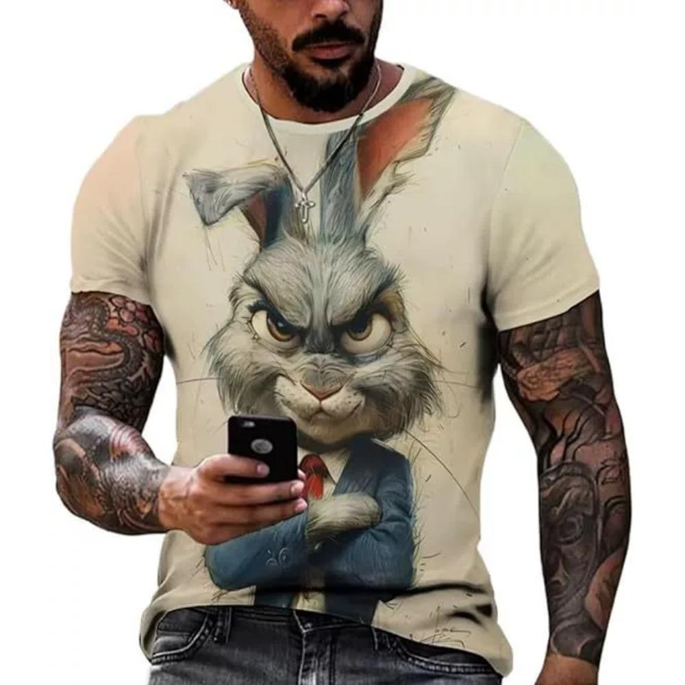 3D Digital Printing T-Shirt Teen Men's Short Sleeve Top Versatile Breathable