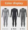 Juyitang Herren Schwarz & Gold Thermounterwäsche-Anzug - Doppelseitig gebürstetes nahtloses Design für Herbst & Winter
