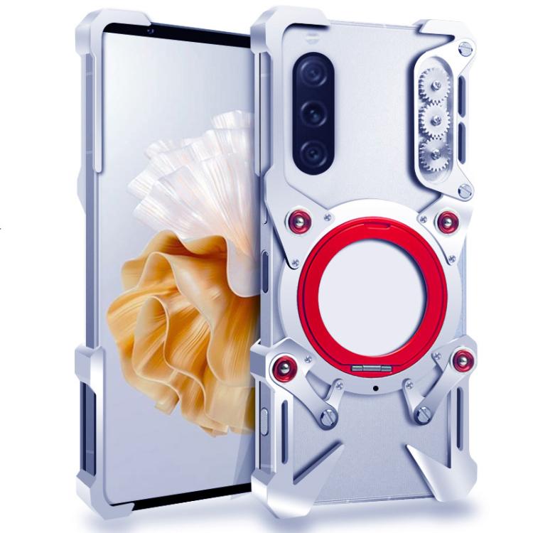 Rotating Bracket Hollow Metal Phone Case with Lanyard