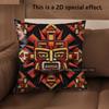 2D Aztec Sun God Print Throw Pillow Covers Pattern Cushion Cover Suitable For Sofa Bedroom Car Pillow Cover