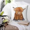 Adorable Highland Cow Square Pillowcase Cushion Cover Pillow Case Throw Pillow Cover for Home Bedroom Car