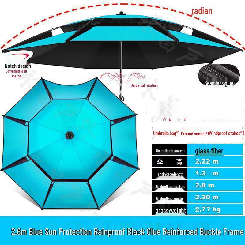 Großer Universal-Fischschirm - Regendicht, Sonnenschutz, Outdoor faltbar, Verdicktes Design
