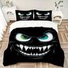 3pcs Anime Monster Face Design Pillowcase Set, Includes One Quilt Cover and Two Pillowcases (No Core), Perfect for Bedroom and Guest Room